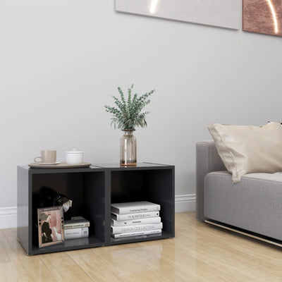 TV-tasot 2 kpl harmaa 37x35x37 cm tekninen puu