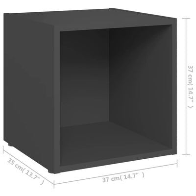 TV-tasot 2 kpl harmaa 37x35x37 cm tekninen puu