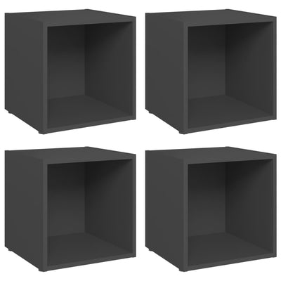TV-tasot 4 kpl harmaa 37x35x37 cm tekninen puu