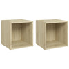 TV-tasot 2 kpl Sonoma-tammi 37x35x37 cm tekninen puu