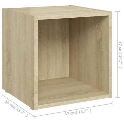 TV-tasot 2 kpl Sonoma-tammi 37x35x37 cm tekninen puu