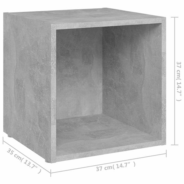 TV-taso betoninharmaa 37x35x37 cm teknisestä puusta