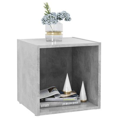 TV-tasot 2 kpl betoninharmaa 37x35x37 cm tekninen puu
