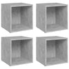 TV-tasot 4 kpl betoninharmaa 37x35x37 cm tekninen puu