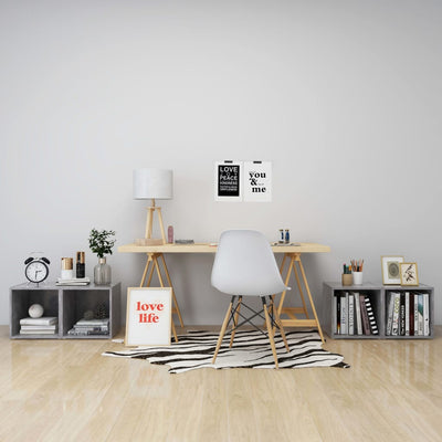 Betoninharmaa tv-tasot Indar 37x35x37cm (4 kpl puinen)