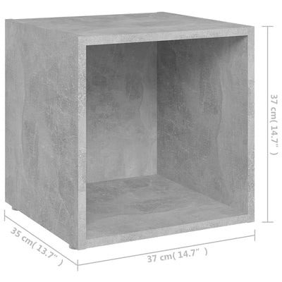 TV-tasot 4 kpl betoninharmaa 37x35x37 cm tekninen puu