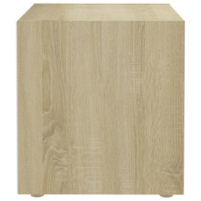 TV-tasot 4 kpl valkoinen ja Sonoma 37x35x37 cm tekninen puu
