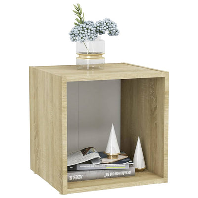 TV-tasot 4 kpl valkoinen ja Sonoma 37x35x37 cm tekninen puu