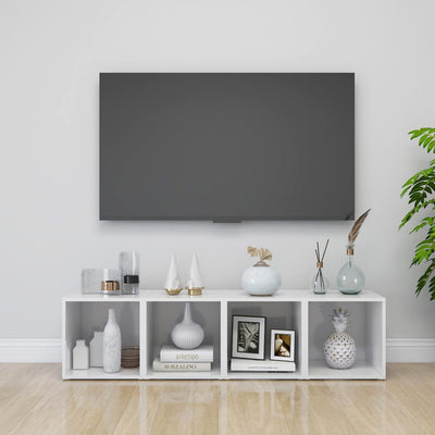 TV-tasot 2 kpl korkeakiilto valkoinen 37x35x37 cm tekninen puu