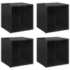 TV-tasot 4 kpl korkeakiilto musta 37x35x37 cm tekninen puu