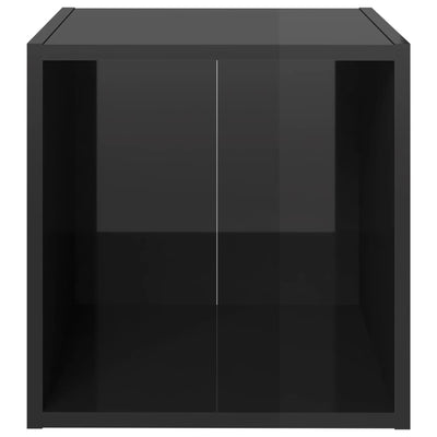 TV-tasot 4 kpl korkeakiilto musta 37x35x37 cm tekninen puu