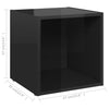 TV-tasot 4 kpl korkeakiilto musta 37x35x37 cm tekninen puu