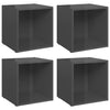 Harmaa tv-tasot Indar 37x35x37cm (4 kpl puinen)