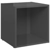 TV-tasot 4 kpl korkeakiilto harmaa 37x35x37 cm tekninen puu