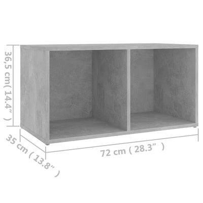 TV-taso betoninharmaa 72x35x36,5 cm tekninen puu