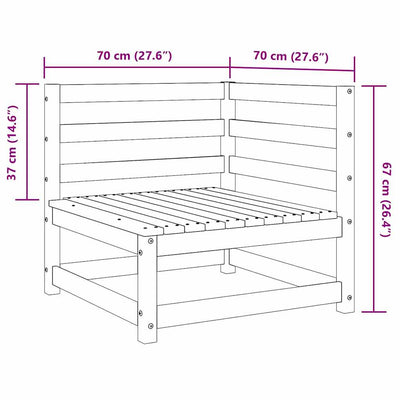 Hunajanruskea puutarhan kulmasohva Bernedete (mänty)