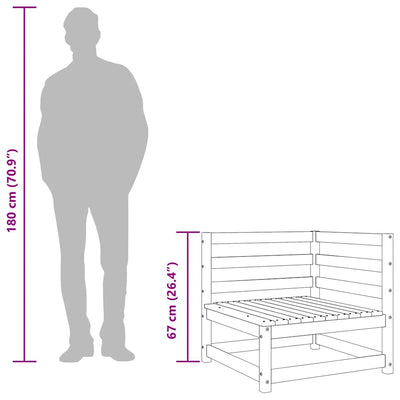 Hunajanruskea puutarhan kulmasohva Bernedete (mänty)