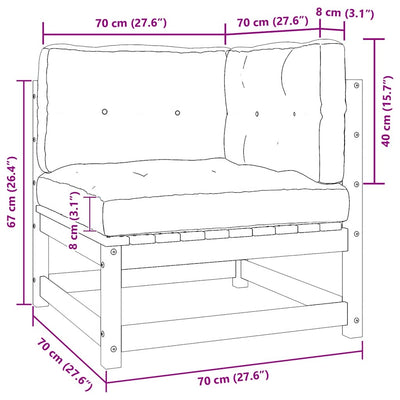 Valkoinen puutarhasohvasarja Dumitriea (2-osainen tyynyillä mänty)