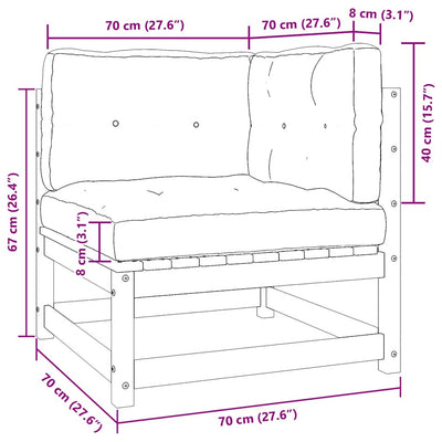 Hunajanruskea puutarhasohvasarja Dumitriea (2osainen tyynyillä mänty)