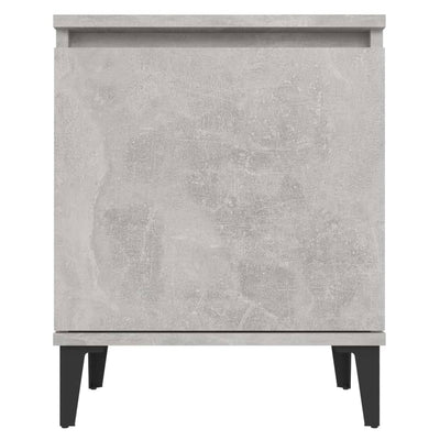 Yöpöydät metallijaloilla betoninharmaa 40x30x50 cm