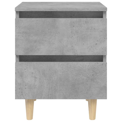 Yöpöytä täysmäntyiset jalat betoninharmaa 40x35x50cm