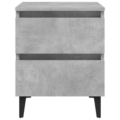Yöpöydät 2 kpl betoninharmaa 40x35x50 cm tekninen puu
