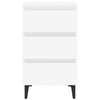 Valkoinen yöpöytä Nicolaie 40x35x69cm (metallijaloilla)