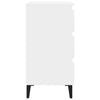 Valkoinen yöpöytä Nicolaie 40x35x69cm (metallijaloilla)