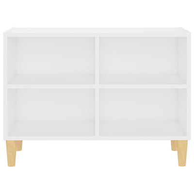 TV-taso täyspuiset jalat valkoinen 69,5x30x50 cm