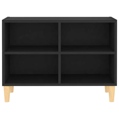 TV-taso täyspuiset jalat musta 69,5x30x50 cm