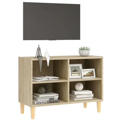 TV-taso täyspuiset jalat Sonoma-tammi 69,5x30x50 cm