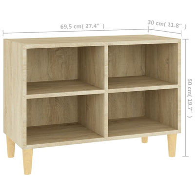TV-taso täyspuiset jalat Sonoma-tammi 69,5x30x50 cm