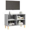 TV-taso täyspuiset jalat betoninharmaa 69,5x30x50 cm