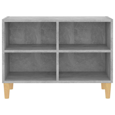 TV-taso täyspuiset jalat betoninharmaa 69,5x30x50 cm