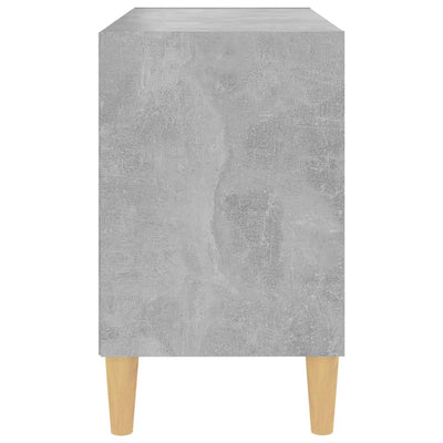 TV-taso täyspuiset jalat betoninharmaa 69,5x30x50 cm