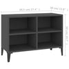 TV-taso metallijaloilla harmaa 69,5x30x50 cm