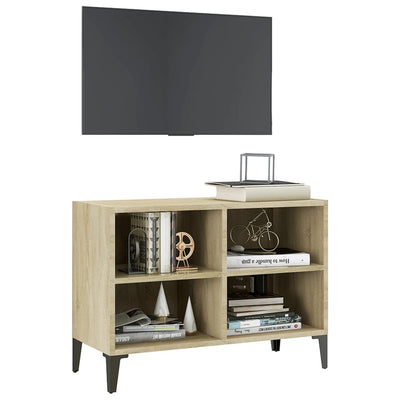 TV-taso metallijaloilla Sonoma-tammi 69,5x30x50 cm