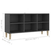 TV-taso täyspuiset jalat harmaa 103,5x30x50 cm