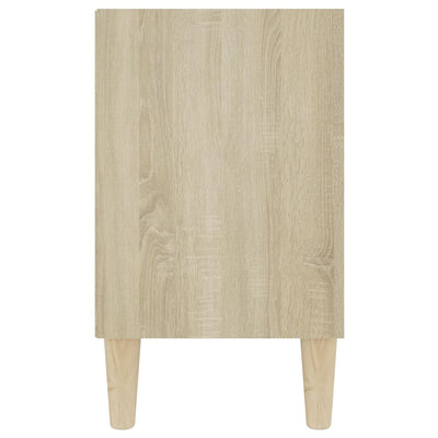 TV-taso täyspuiset jalat valkoinen/Sonoma-tammi 103,5x30x50 cm