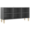 TV-taso täyspuiset jalat korkeakiilto harmaa 103,5x30x50 cm