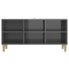 TV-taso täyspuiset jalat korkeakiilto harmaa 103,5x30x50 cm
