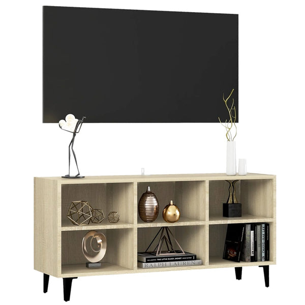 TV-taso metallijalat Sonoma-tammi 103,5x30x50 cm