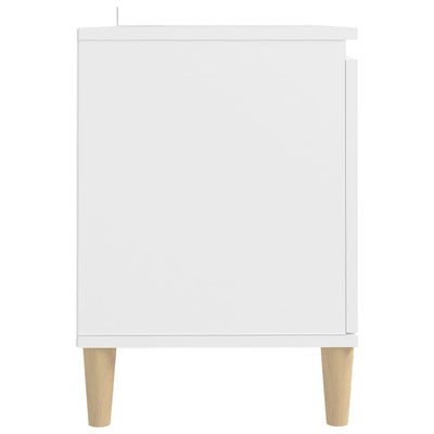 TV-taso täyspuiset jalat valkoinen 103,5x35x50 cm