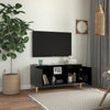 TV-taso täyspuiset jalat musta 103,5x35x50 cm