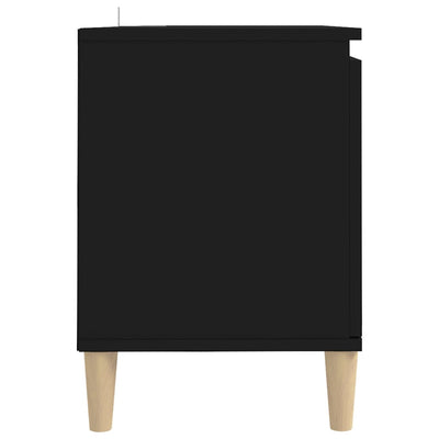 TV-taso täyspuiset jalat musta 103,5x35x50 cm