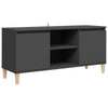 TV-taso täyspuiset jalat harmaa 103,5x35x50 cm