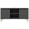 TV-taso täyspuiset jalat harmaa 103,5x35x50 cm