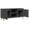 TV-taso täyspuiset jalat harmaa 103,5x35x50 cm