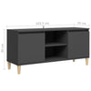 TV-taso täyspuiset jalat harmaa 103,5x35x50 cm