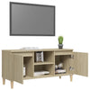 TV-taso täyspuiset jalat Sonoma-tammi 103,5x35x50 cm